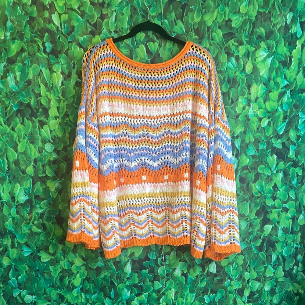 Shein - Colorful Crochet Knit Sweater(curvy size) - Picture 9 of 9